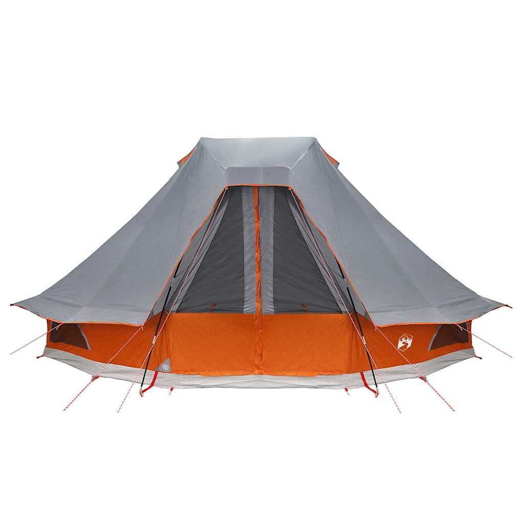 Familien-Tipi-Zelt mit Dach Grau und Orange 466 x 310 x 240 cm