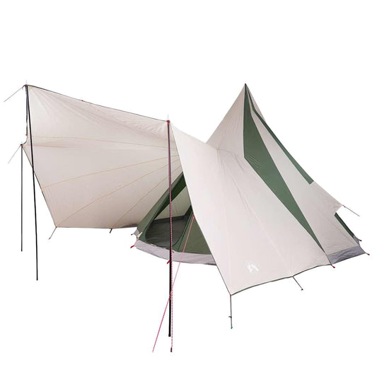Tenda teepee familiare con tetto, verde e beige, 510 x 690 x 330 cm