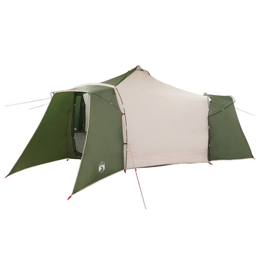 Tenda teepee con tetto, verde e beige, 492 x 492 x 275 cm, tessuto