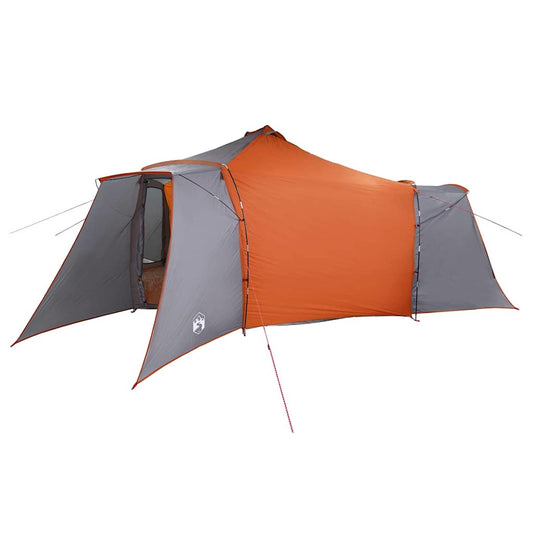 Tenda teepee con tetto, grigia e arancione, 492 x 492 x 275 cm, tessuto