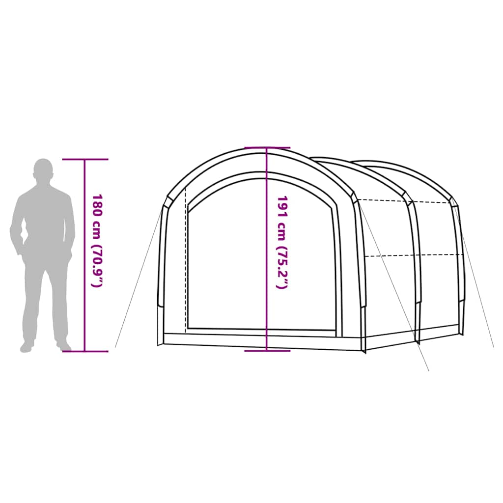 Tenda con tetto, grigio e arancione, 268 x 240 x 191 cm, poliestere