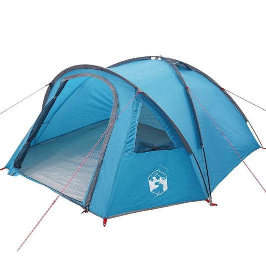 Tenda da campeggio con tetto, blu, 308 x 268 x 130 cm, poliestere