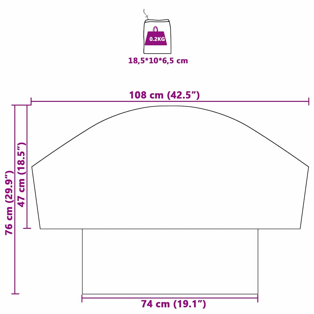 Radkappe Schwarz und Blau 108 x 76 cm Oxford