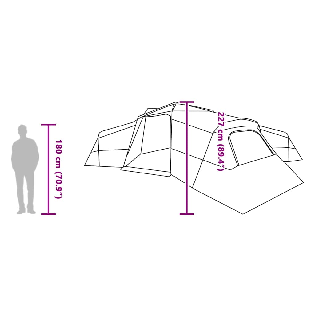 Tenda familiare blu 833 x 585 x 216 cm poliestere