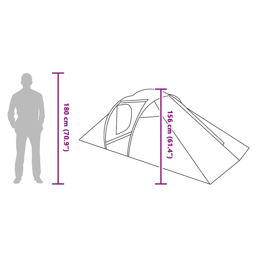 Tunnelzelt mit Dach Grau und Orange 510 x 240 x 156 cm Taft