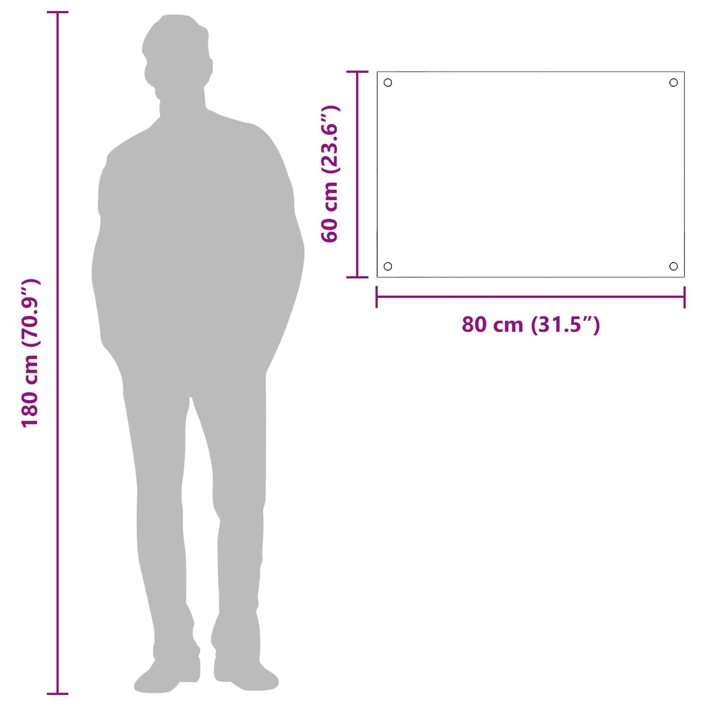 Küchenrückwand Hellgrau 80 x 60 cm Gehärtetes Glas