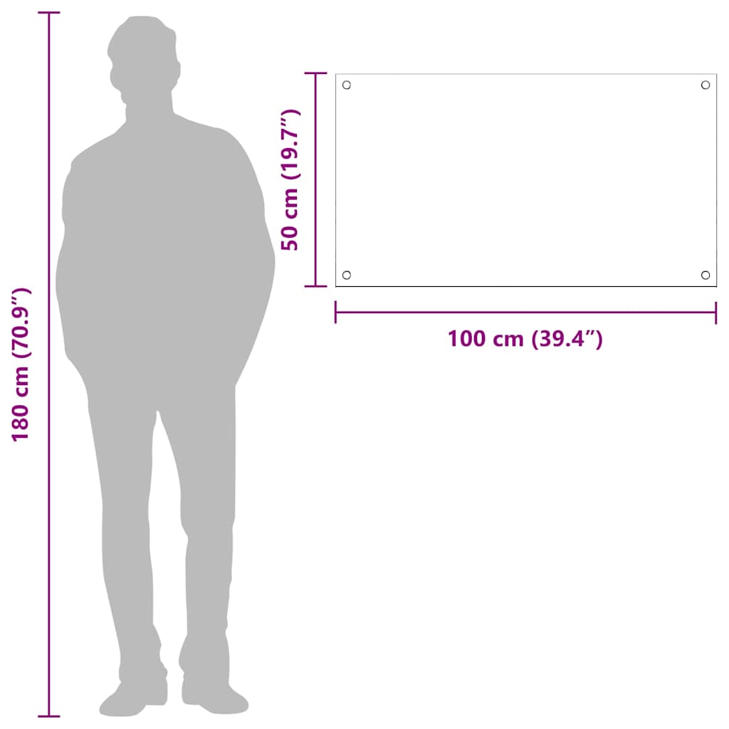 Küchenrückwand Hellgrau 100 x 50 x 0,6 cm Gehärtetes Glas
