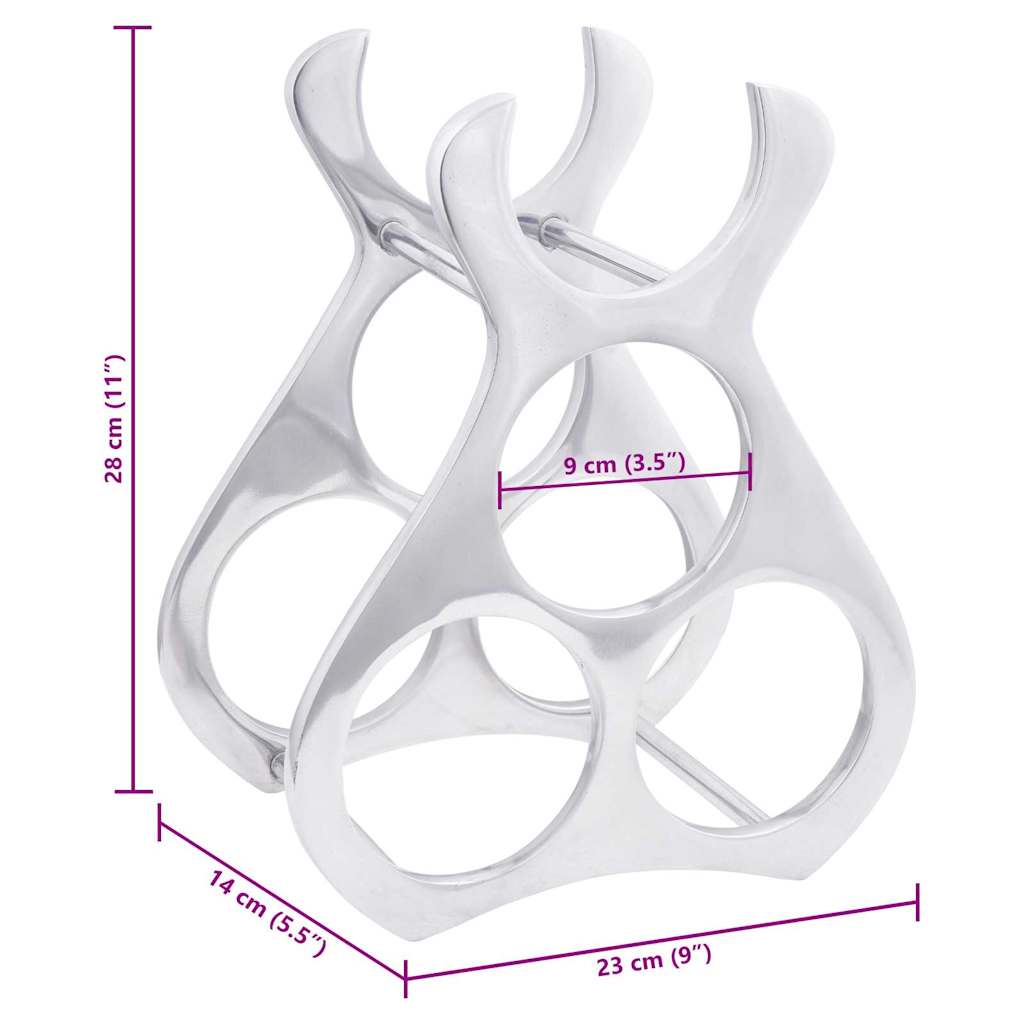 Weinregal Silber 23 x 14 x 28 cm Aluminium