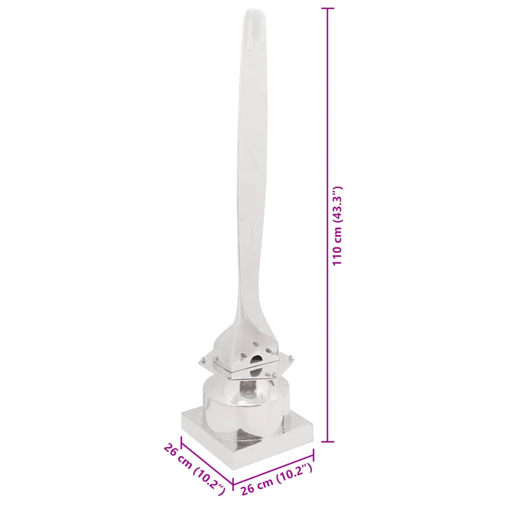 Skulptur Silber 26 x 26 x 110 cm Aluminium