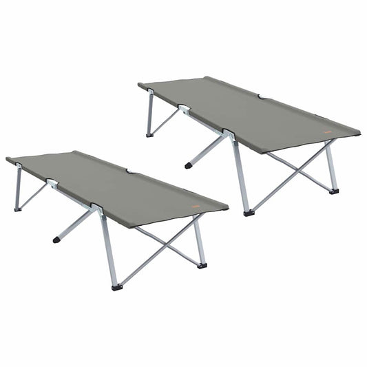 Letto da campeggio pieghevole, 2 pezzi, grigio, 62 x 194 x 42 cm