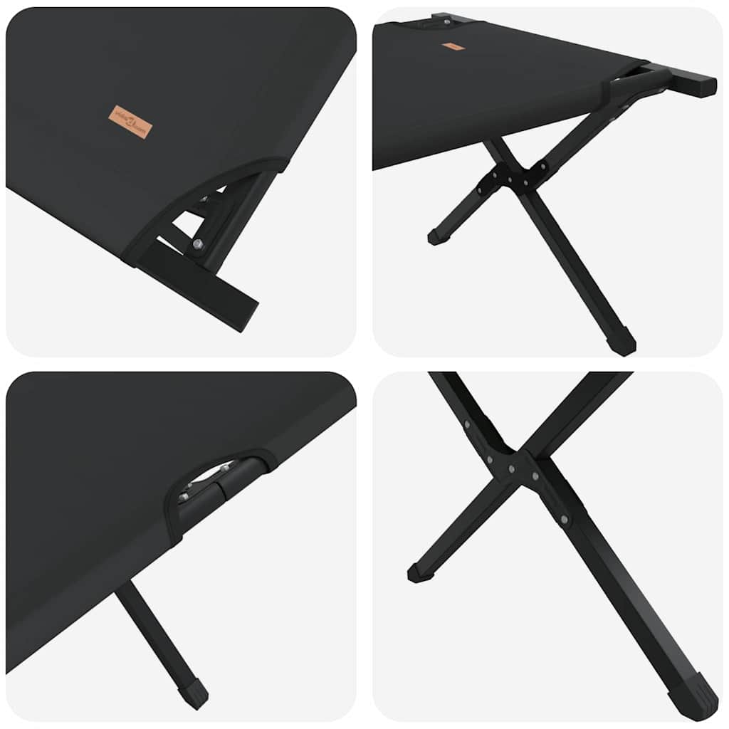 Klapp Schlafbett fürs Camping 2 pcs Schwarz 193 x 69 x 45 cm