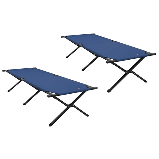 Letto da campeggio pieghevole, tessuto Oxford blu