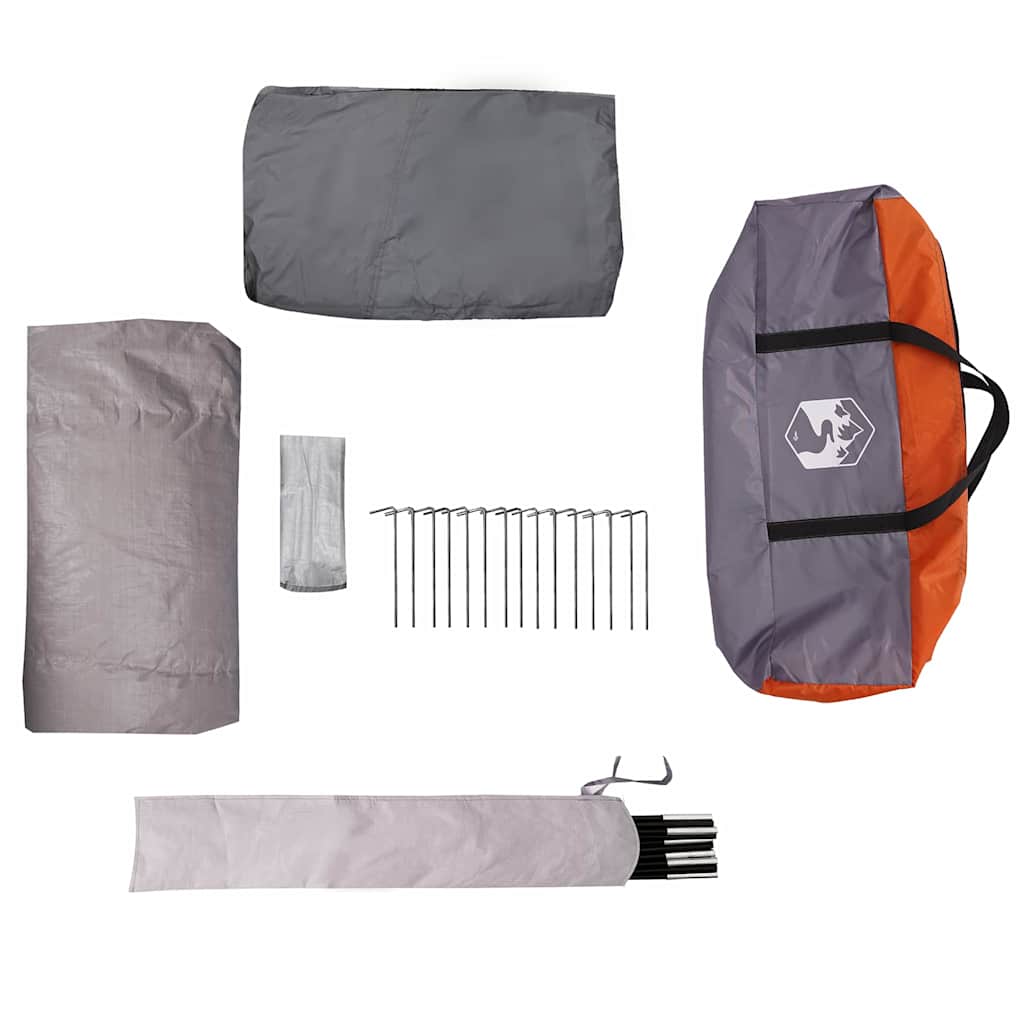 Zelt mit Dach mit Speicher Grau und Orange 680 x 510 x 210 cm