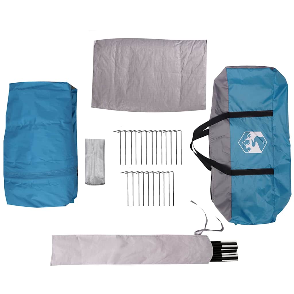 Hütten-Zelt mit Dach Blau und Grau 320 x 320 x 203 cm