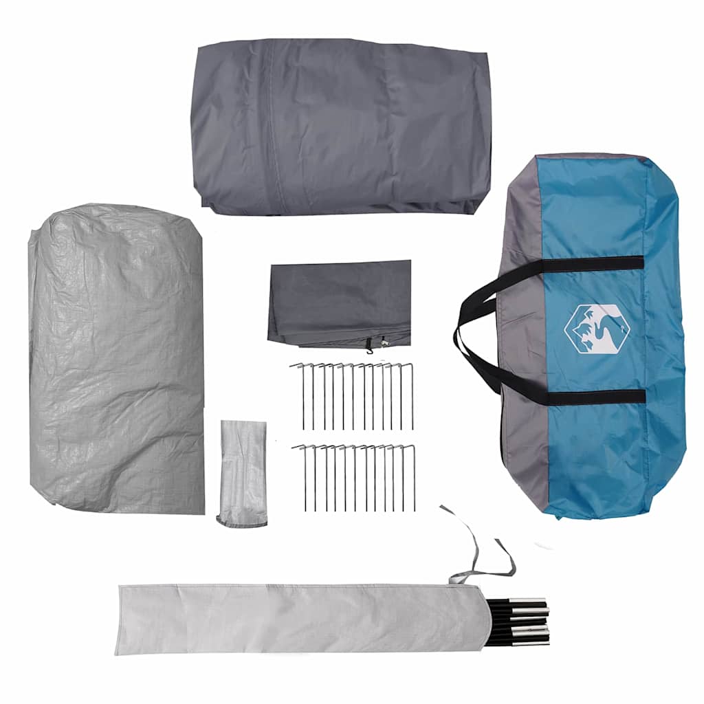 Tunnelzelt mit Dach Blau und Grau 778 x 356 x 210 cm