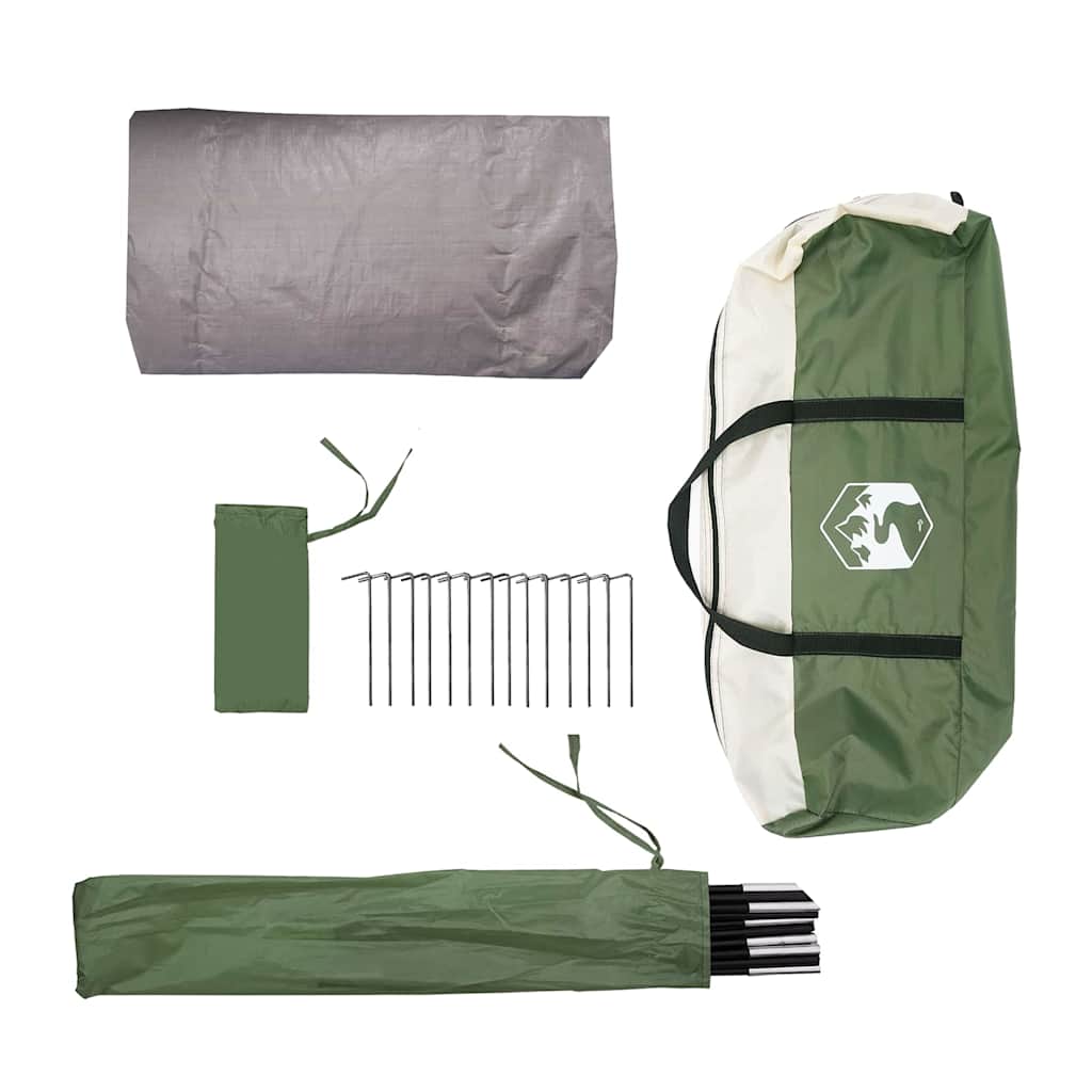 Tunnelzelt mit Dach Grün und Weiß 328 x 228 x 115 cm