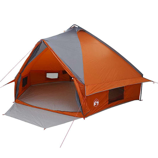 Teepee Zelt mit Dach Grau und Orange 490 x 410 x 210 cm