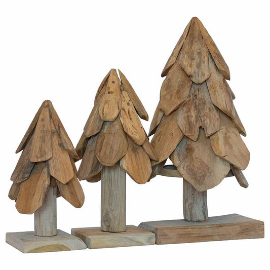 Weihnachtsbaum mit Ständer 3 pcs Braun Massivholz Teak
