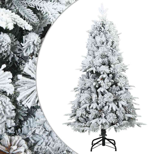 Künstlicher Scharnier-Weihnachtsbaum schneebedeckt Weiß 120 cm