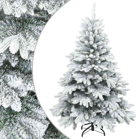 Künstlicher Scharnier-Weihnachtsbaum schneebedeckt Weiß 150 cm