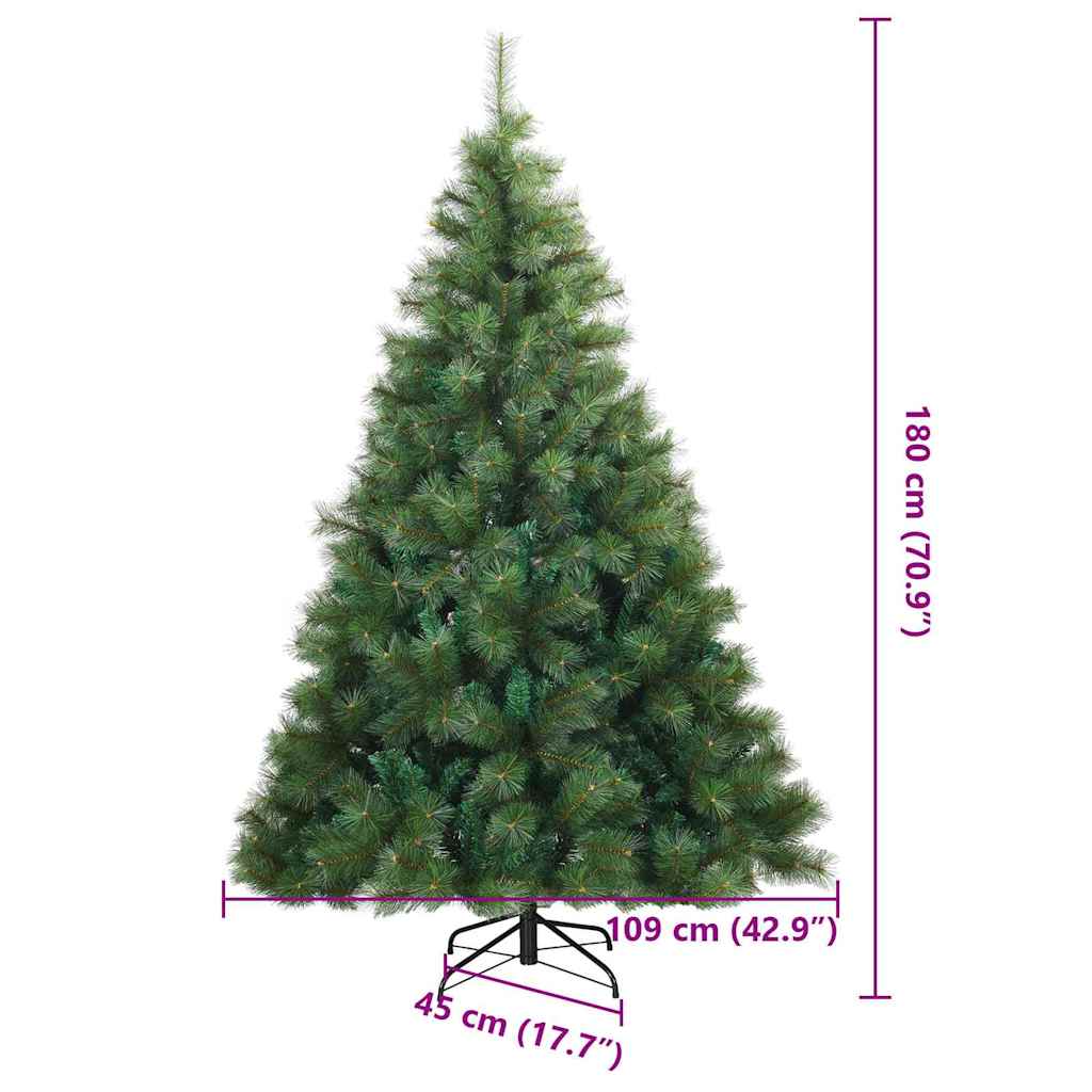 Künstlicher klappbarer Weihnachtsbaum Grün 180 cm PVC, Stahl