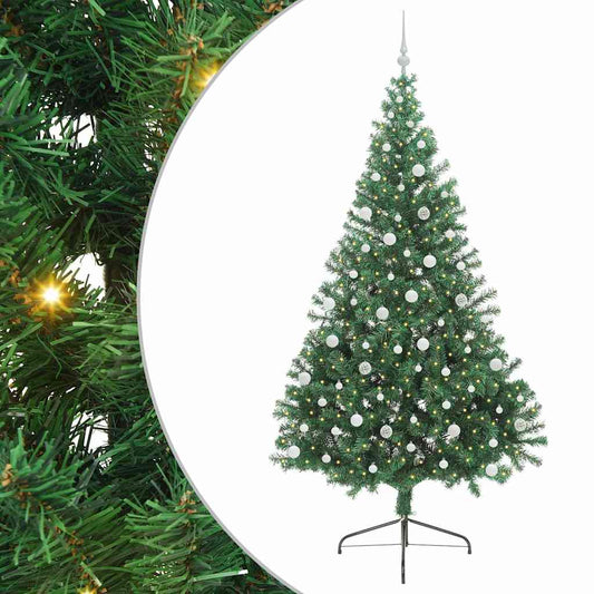 Künstlicher vorbeleuchteter Weihnachtsbaum Grün 240 cm PVC