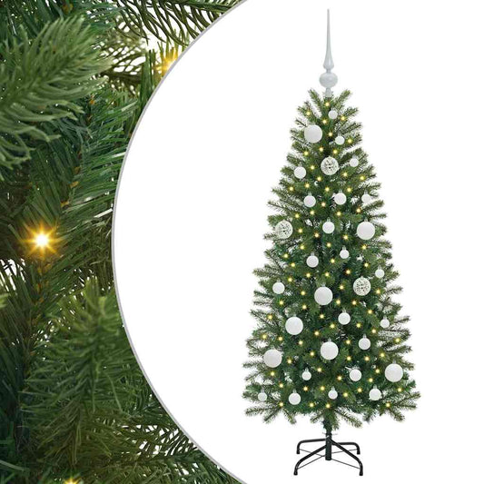 Künstlicher Weihnachtsbaum mit 150 LEDs Grün 120 cm PE und PVC