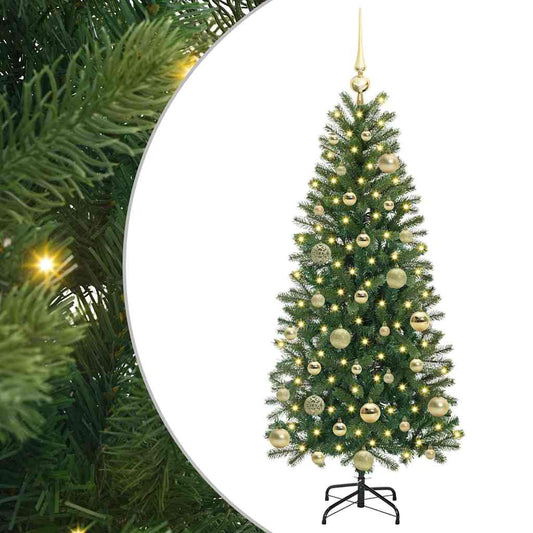 Künstlicher Weihnachtsbaum mit 150 LEDs Grün 120 cm PE und PVC
