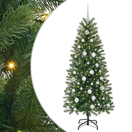 Künstlicher Weihnachtsbaum mit 150 LEDs Grün 150 cm PE und PVC
