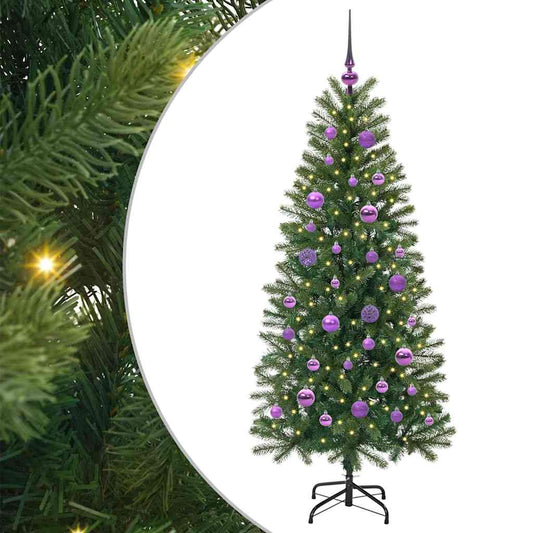 Künstlicher Weihnachtsbaum mit 150 LEDs Grün 150 cm PE und PVC