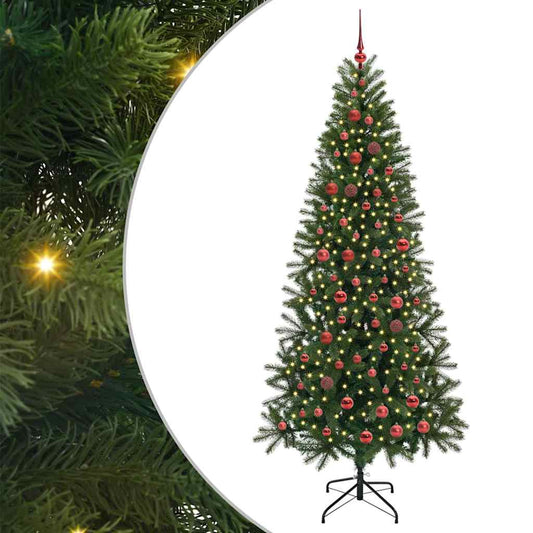 Künstlicher Weihnachtsbaum mit 300 LEDs Grün 210 cm PE und PVC