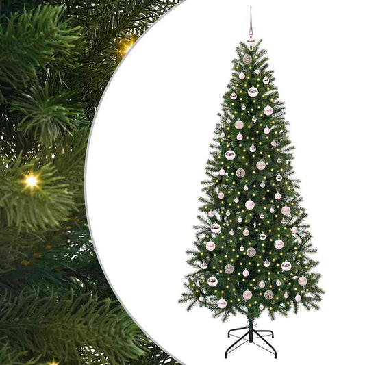 Künstlicher Weihnachtsbaum mit 300 LEDs Grün 210 cm PE und PVC