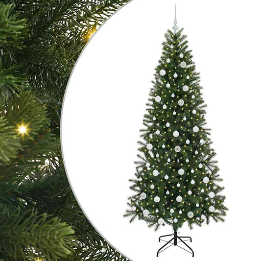 Künstlicher Weihnachtsbaum mit 300 LEDs Grün 210 cm PE und PVC