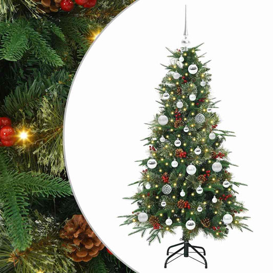 Albero di Natale artificiale pieghevole, verde, 150 cm, PE e PVC