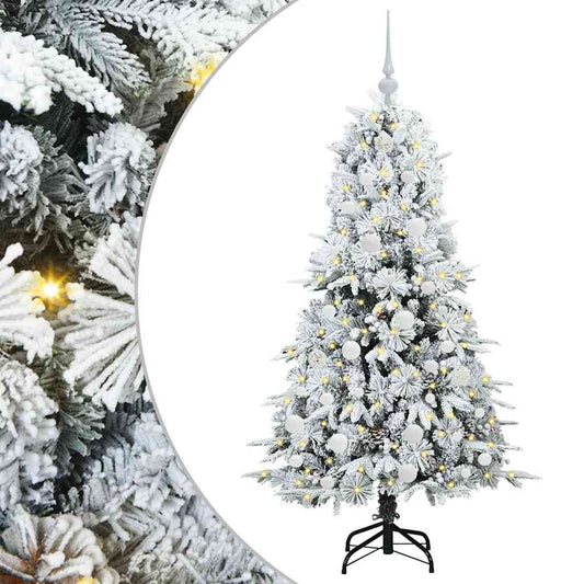 Künstlicher klappbarer Weihnachtsbaum Weiß 150 cm PE und PVC