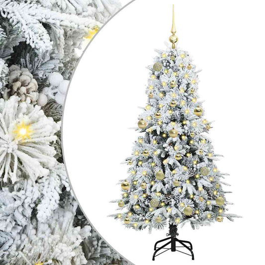 Künstlicher klappbarer Weihnachtsbaum Weiß 150 cm PE und PVC