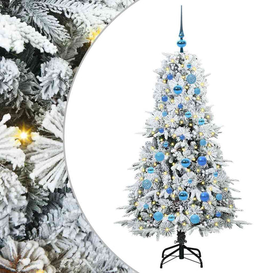 Künstlicher klappbarer Weihnachtsbaum Weiß 150 cm PE und PVC