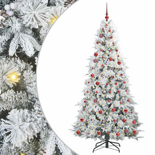 Künstlicher klappbarer Weihnachtsbaum Weiß 210 cm PE und PVC