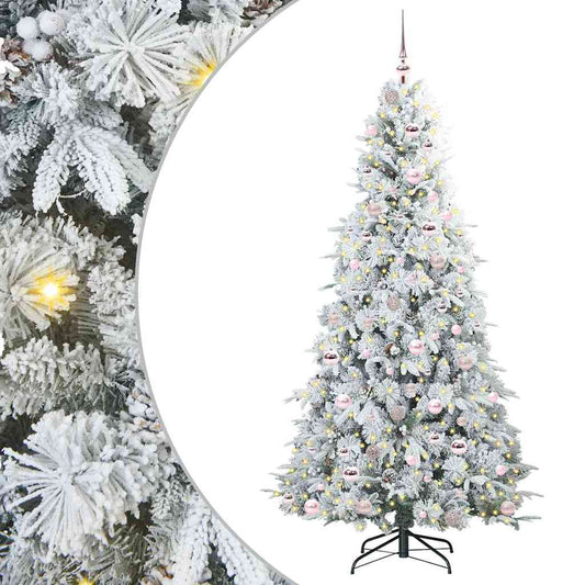 Künstlicher klappbarer Weihnachtsbaum Weiß 210 cm PE und PVC
