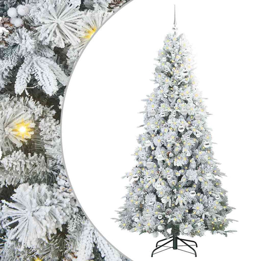 Künstlicher klappbarer Weihnachtsbaum Weiß 210 cm PE und PVC