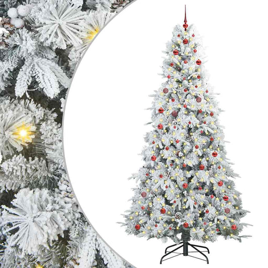 Künstlicher klappbarer Weihnachtsbaum Weiß 240 cm PE und PVC