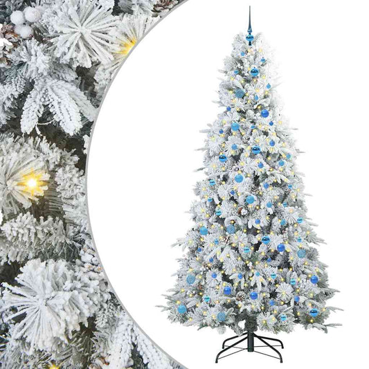 Künstlicher klappbarer Weihnachtsbaum Weiß 240 cm PE und PVC