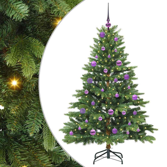 Künstlicher Weihnachtsbaum mit 150 LEDs Grün 150 cm PE und PVC