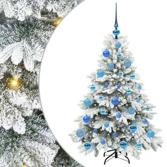 Künstlicher Weihnachtsbaum mit 150 LEDs Weiß 120 cm PE und PVC
