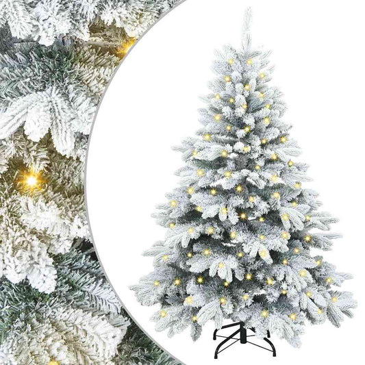 Künstlicher Weihnachtsbaum mit 150 LEDs Weiß 150 cm PE und PVC