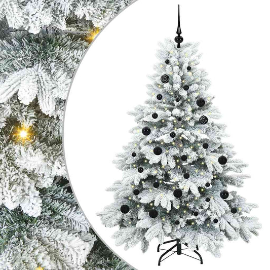 Künstlicher Weihnachtsbaum mit 150 LEDs Weiß 150 cm PE und PVC