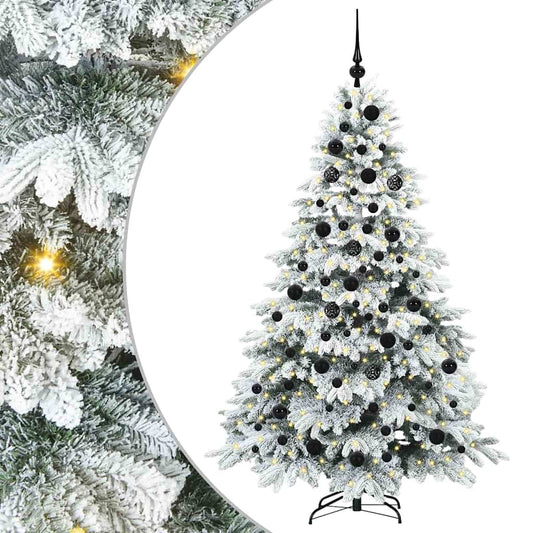 Künstlicher Weihnachtsbaum mit 300 LEDs Weiß 180 cm PE und PVC
