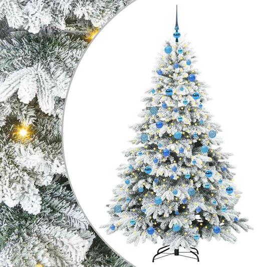 Künstlicher Weihnachtsbaum mit 300 LEDs Weiß 180 cm PE und PVC