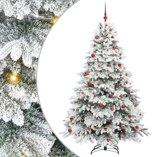 Künstlicher Weihnachtsbaum mit 300 LEDs Weiß 210 cm PE und PVC