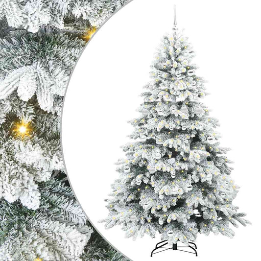 Künstlicher Weihnachtsbaum mit 300 LEDs Weiß 210 cm PE und PVC